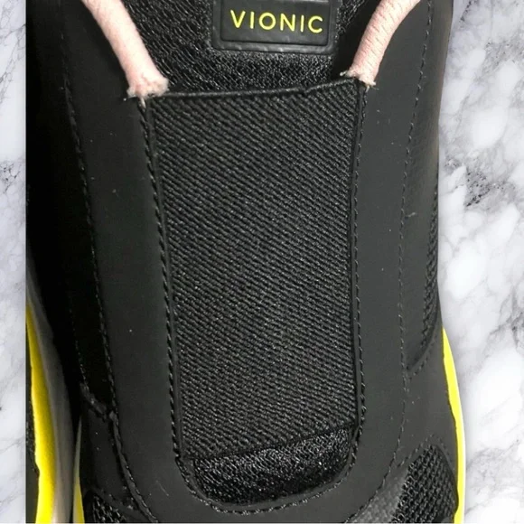 Women’s Vionic Samana Black and Yellow Slip-On Sneakers Shoes - Picture 4 of 13